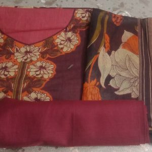 High Quality Unstitched Cotton Multi Color Print ThreePiece  For Women - Dress For Girls - 3 Pice Dress - Three Piece